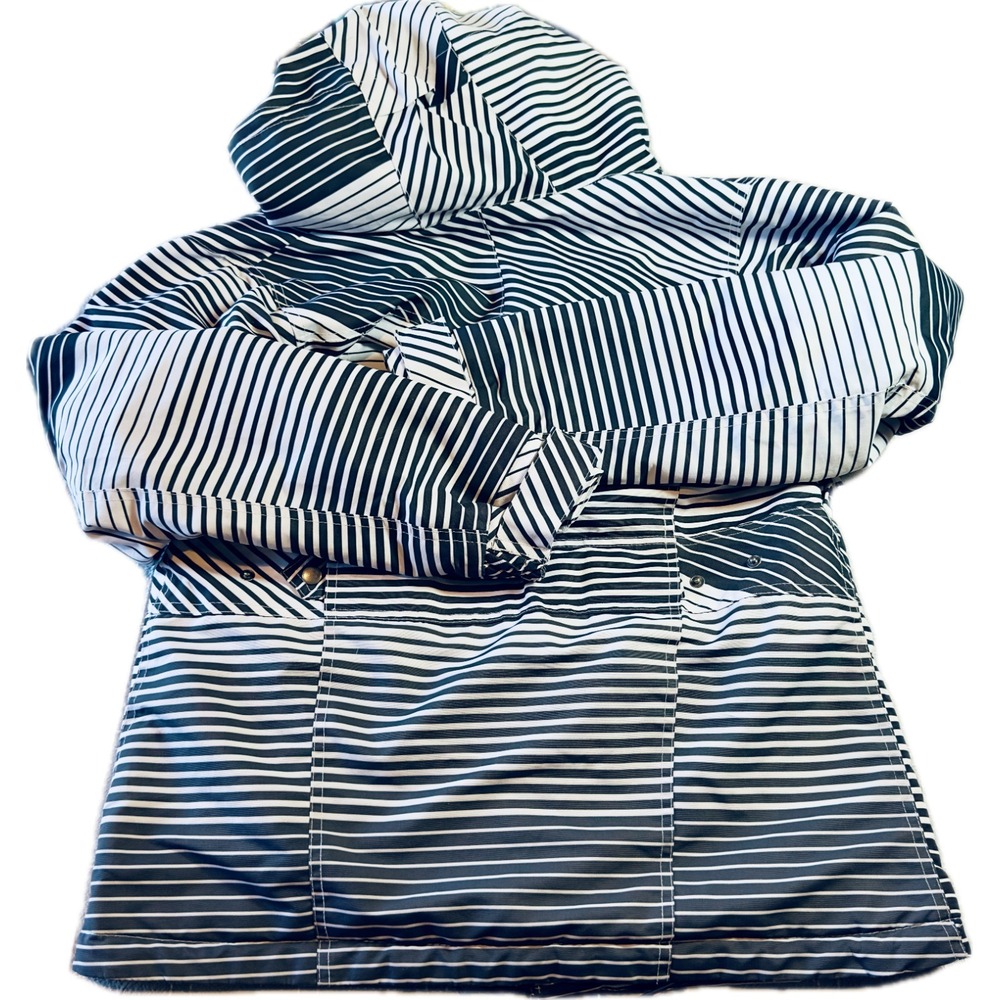VTG Zonal Hooded Snowboard Jacket M Geo Stripe Waterproof Streetwear Techwear - Picture 2 of 10